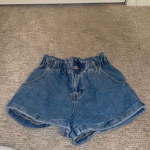 PacSun High Waisted Medium Wash Mom Shorts